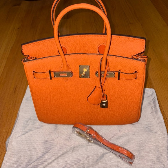 Vibrant Orange Satchel Bag Handbag. Wirkin - Picture 2 of 4